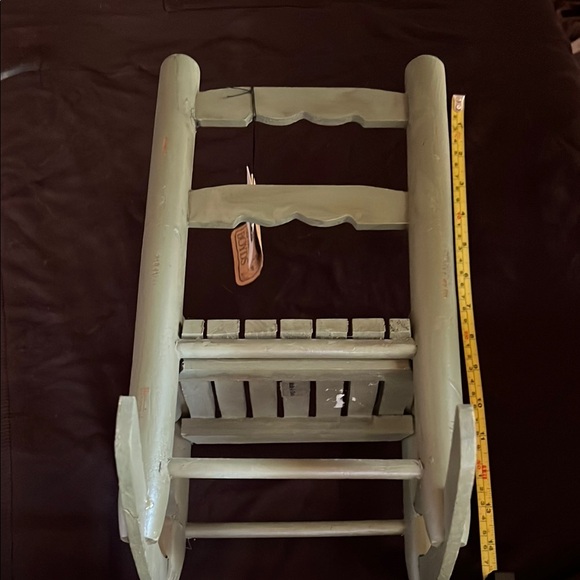 Rustic Green Wooden Rocking Chair - Picture 4 of 6